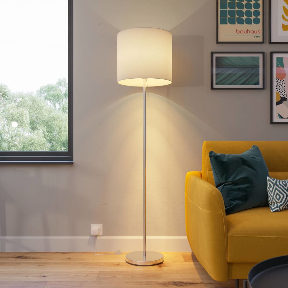 Lampadaire en textile blanc — vue 4