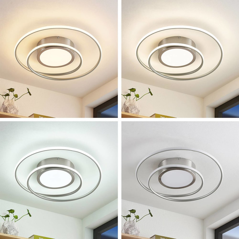 Plafonnier led en aluminium gris — vue 3