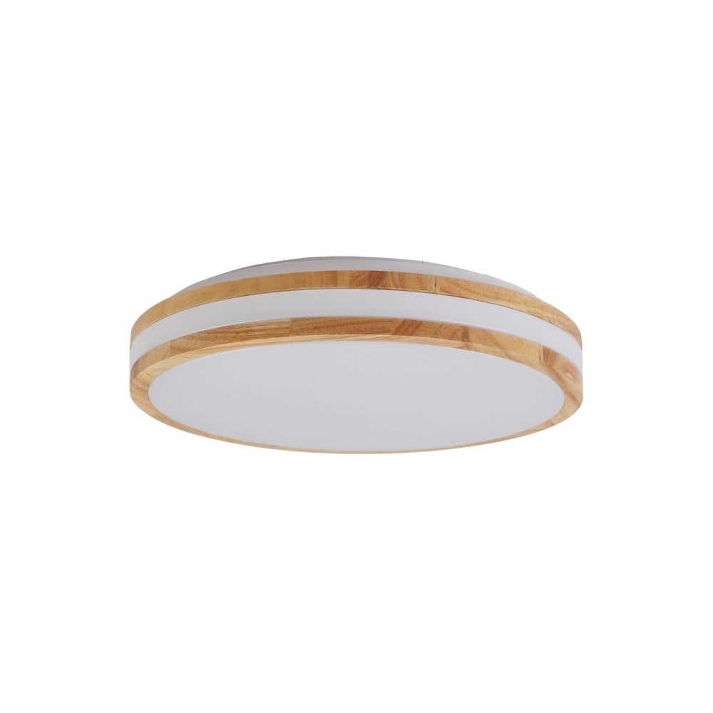 Lindby LED Deckenleuchte aus Holz, Holz hell, weiß style modern Braun Holz