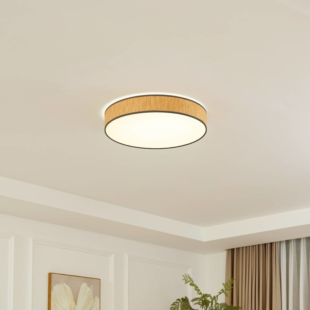 Plafonnier led en bois marron — vue 3