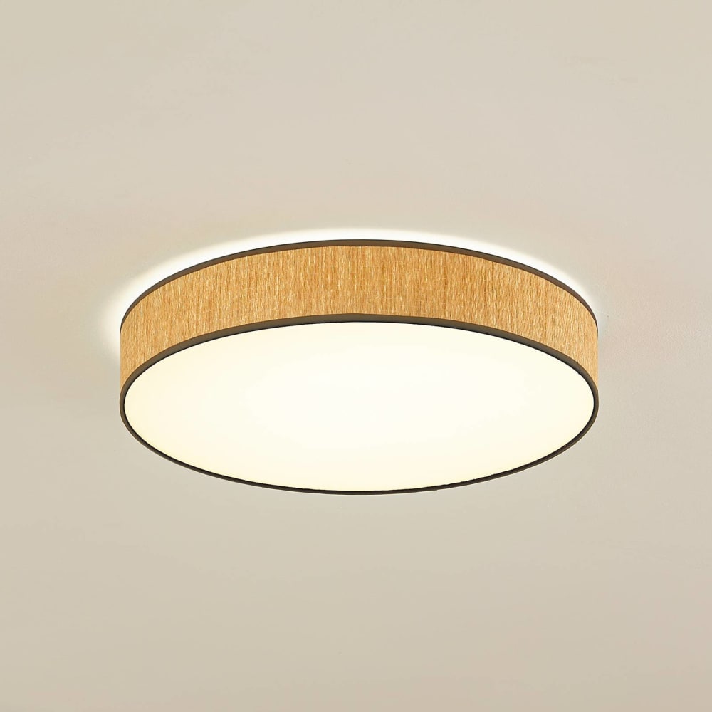 Plafonnier led en bois marron — vue 4