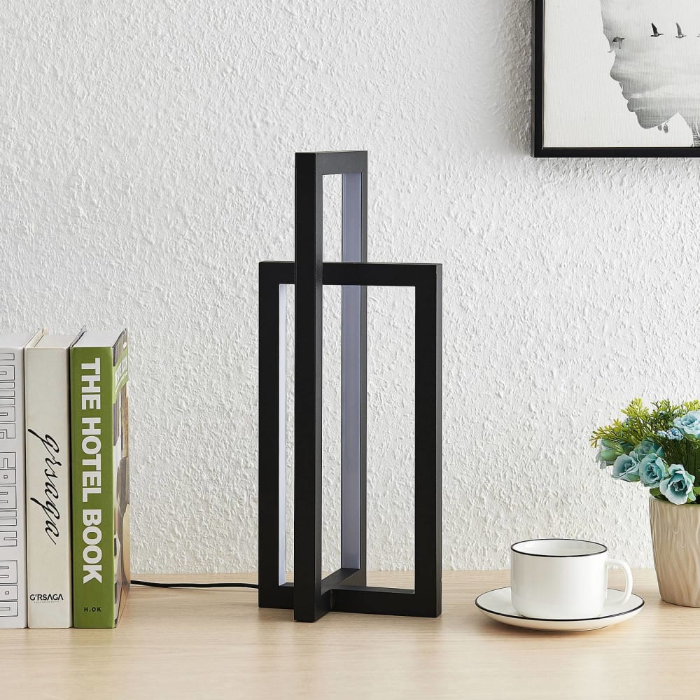 Lucande LED Tischlampe aus Aluminium, schwarz style modern - Aluminium