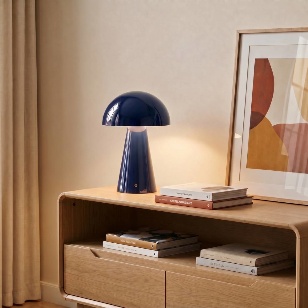 Lampe à poser led en métal bleu — vue 3