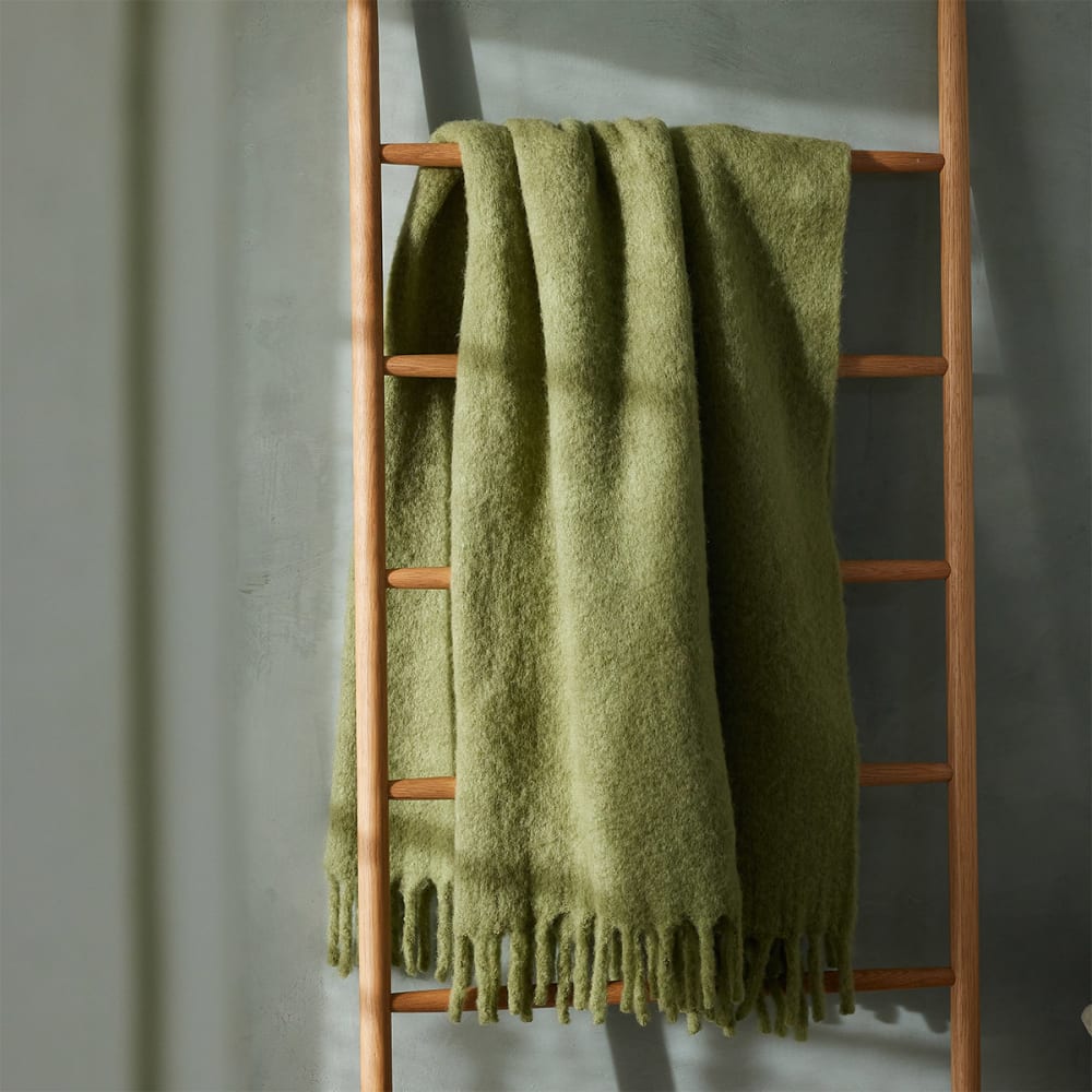 Plaid en mohair vert 130 x 170 cm