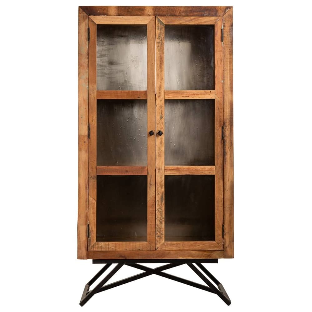 Vitrine aus Holz und Metall mit handwerklichem Finish 90x47x175,