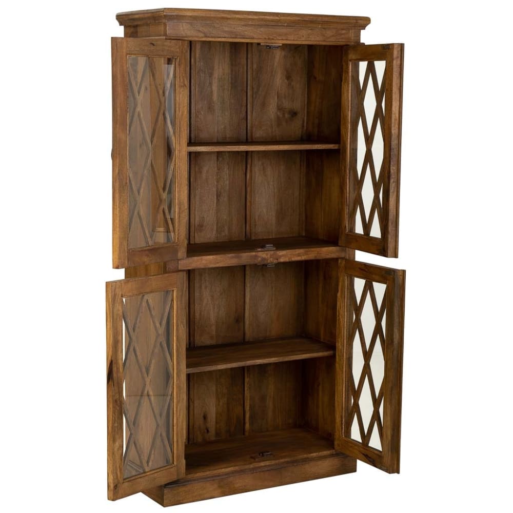 Vitrine aus Holz und Glas mit handwerklichem Finish, 90x40x183,