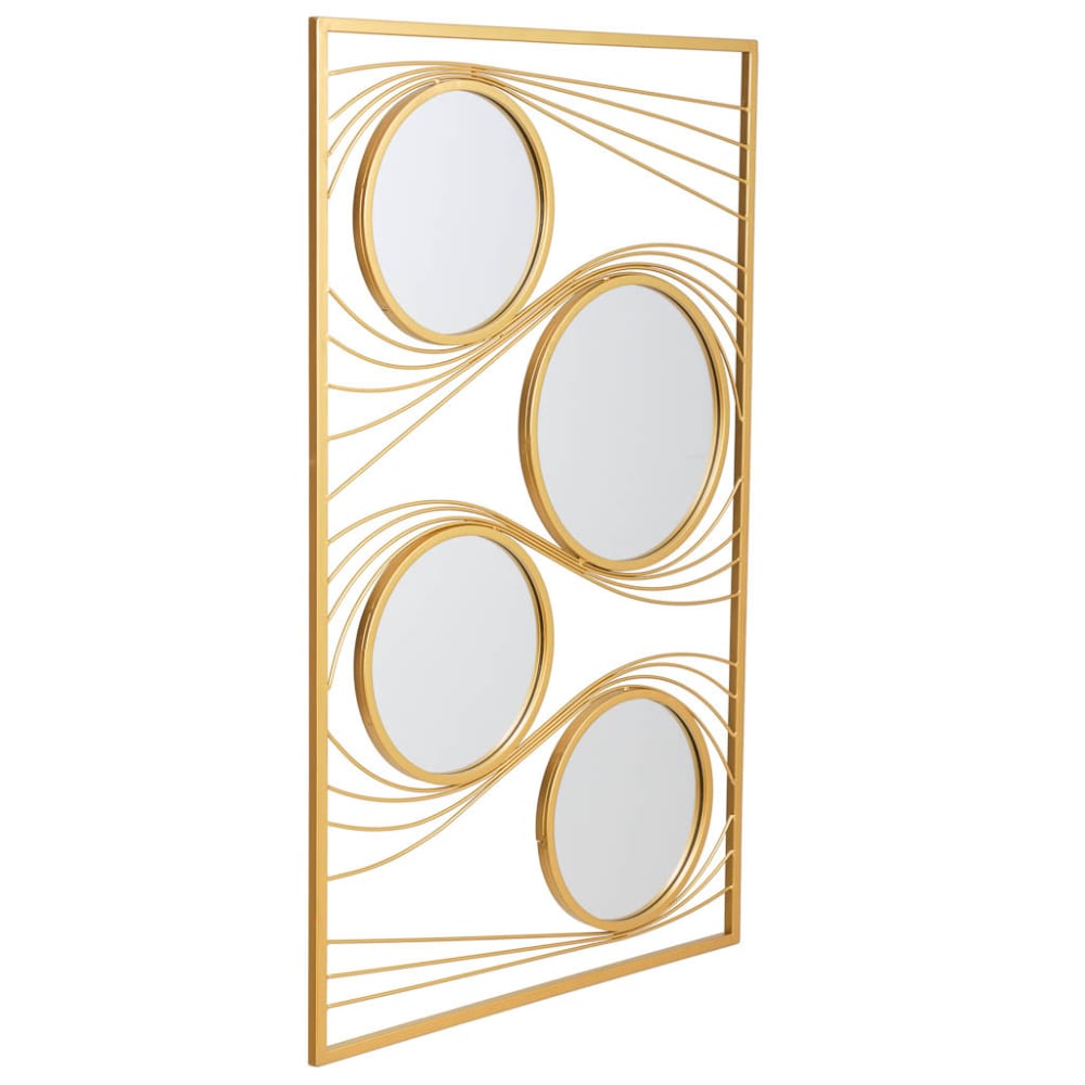 Wanderlust deco Rechteckiger Wandspiegel aus Metall 61x96x2, gold - Metall