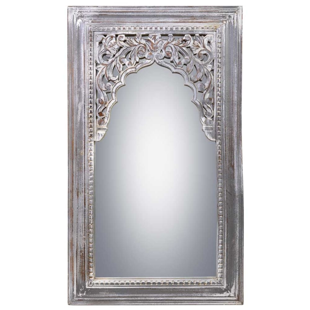 Spiegel aus Holz, gealtert und handwerklich, 60x5x107h cm grau -