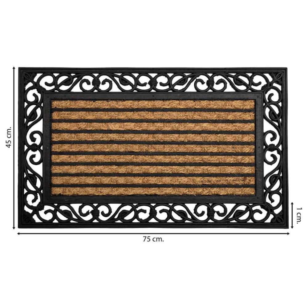 Fußmatte aus Gummi und Naturkokos, 45x75x1, braun - Maisons Du