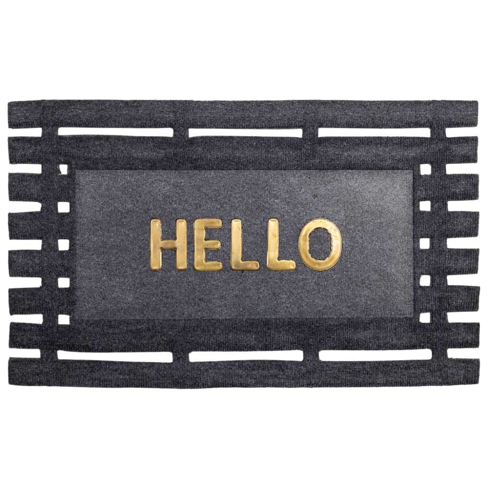 Wanderlust deco Fußmatte aus Faser und Gummi mit Metall, 45x75, grau - Naturfasern