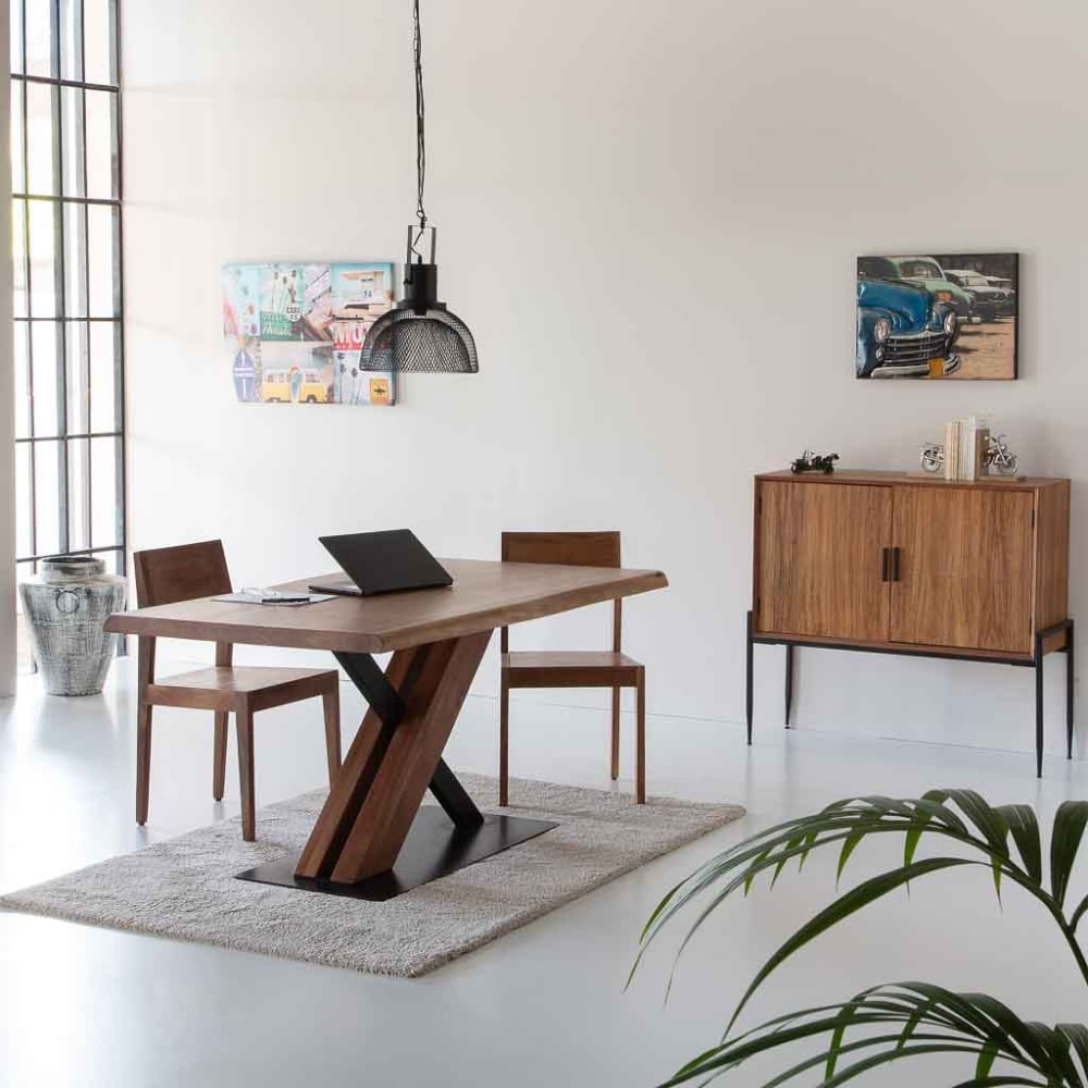 Esstisch mit natürlicher Kante aus Akazienholz, 160x90x76,