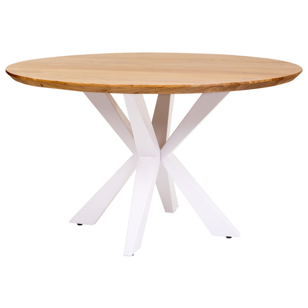 Table à manger bord suisse avec pied araignée suisse en bois d130x77