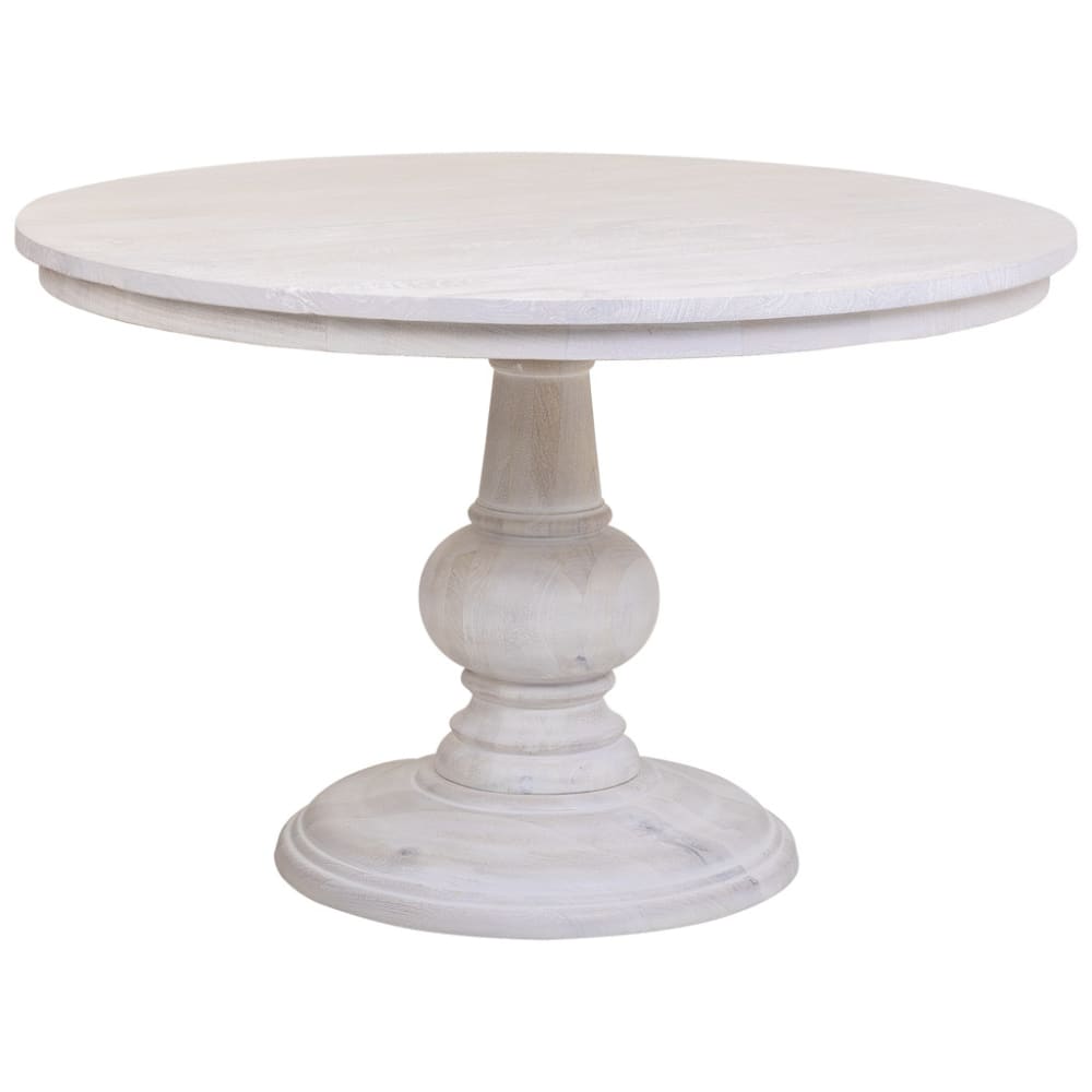 Wanderlust deco Runder Esstisch aus Mangoholz, D120x77, weiß - -