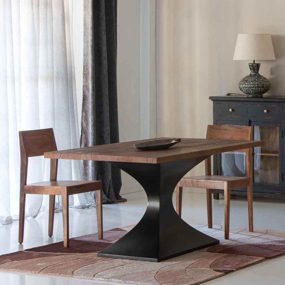 Esstisch aus Akazienholz, 160x90x76, nussbaumfarben - Maisons Du