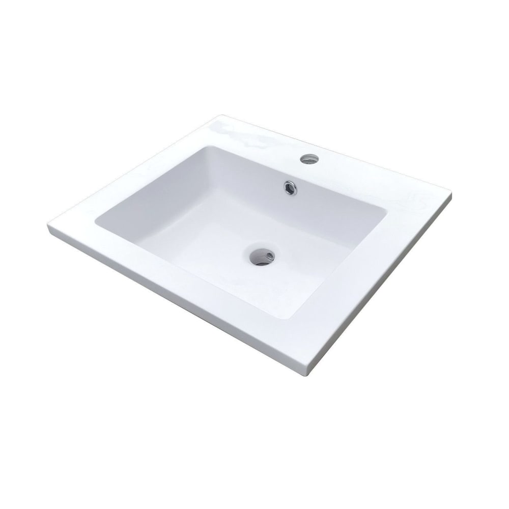 Vasque rectangulaire à encastrer résine blanche 50x40cm