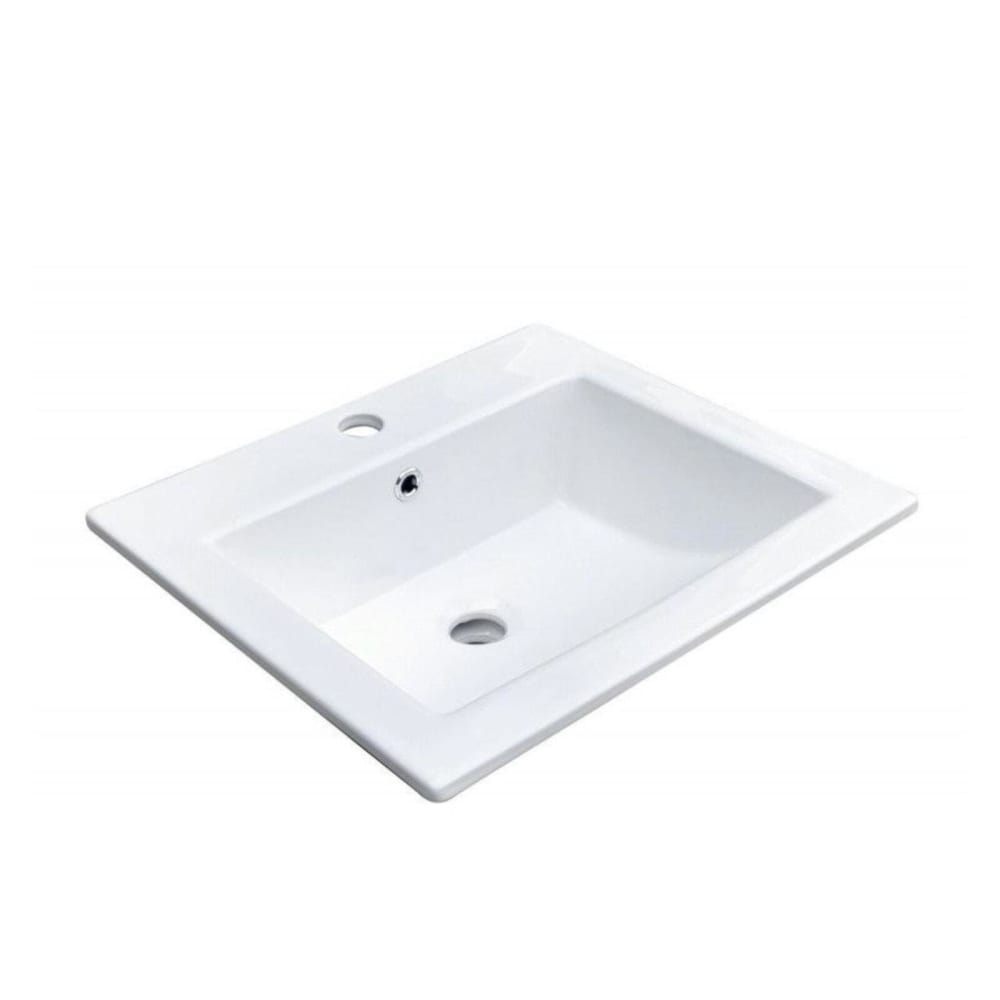 Vasque rectangulaire à encastrer céramique blanche 50x43cm - Maisons du Monde