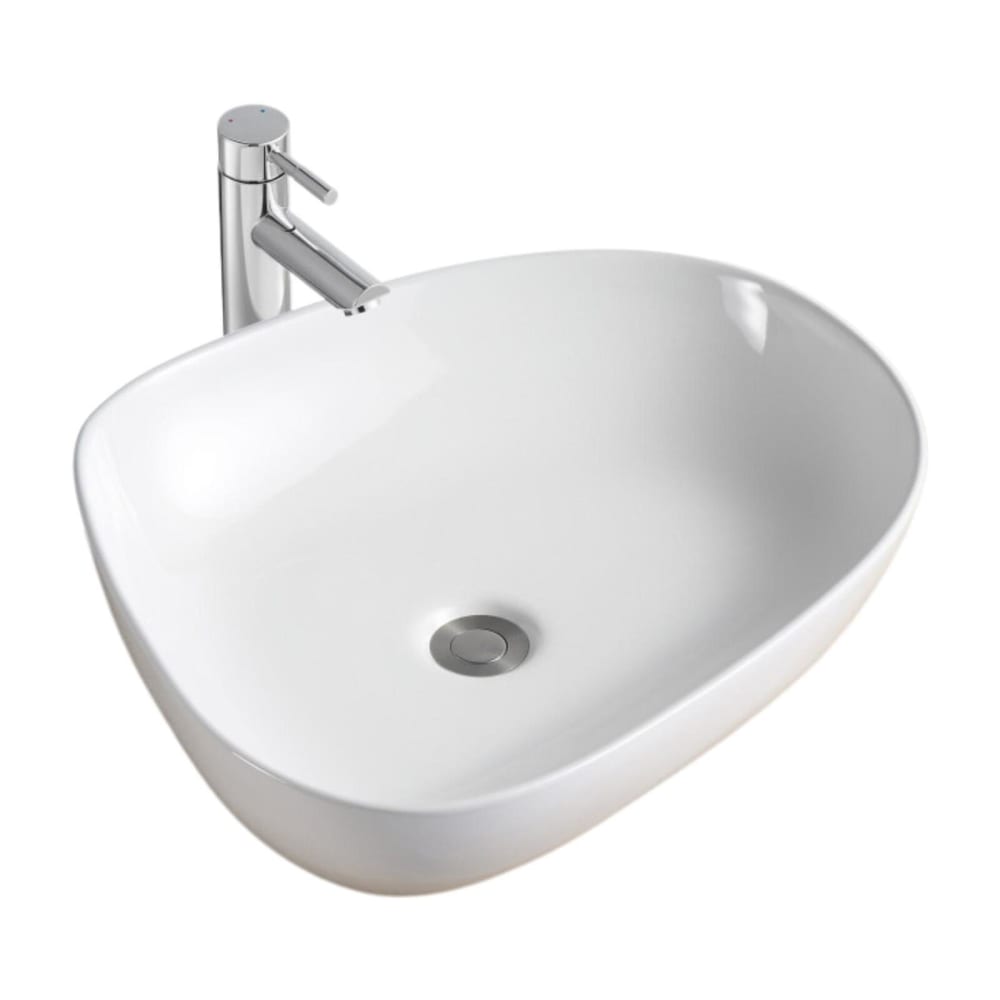 Vasque forme galet à poser en céramique 56 x 45 cm