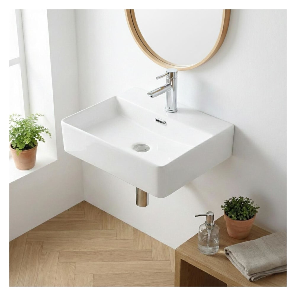 Vasque rectangulaire à poser en céramique 50x42cm