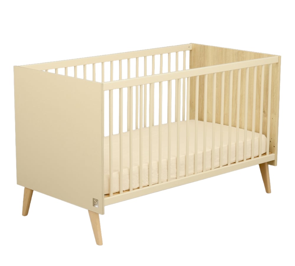 Lit bébé évolutif - Little Big Bed sur pieds en bois avec têtes pannea