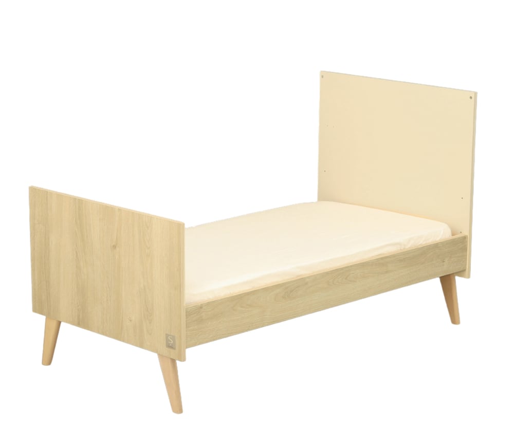 Lit bébé évolutif - Little Big Bed sur pieds en bois avec têtes pannea