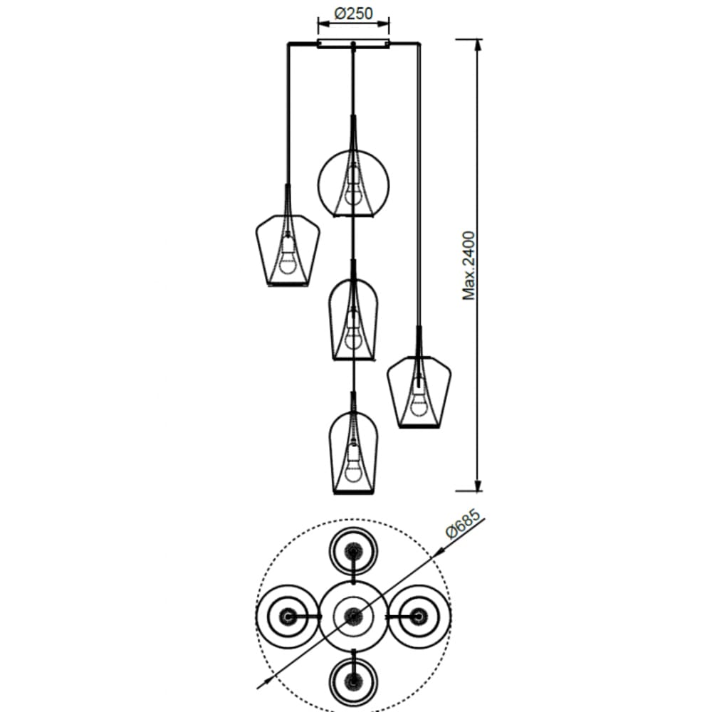 Suspension en verre transparent — vue 4