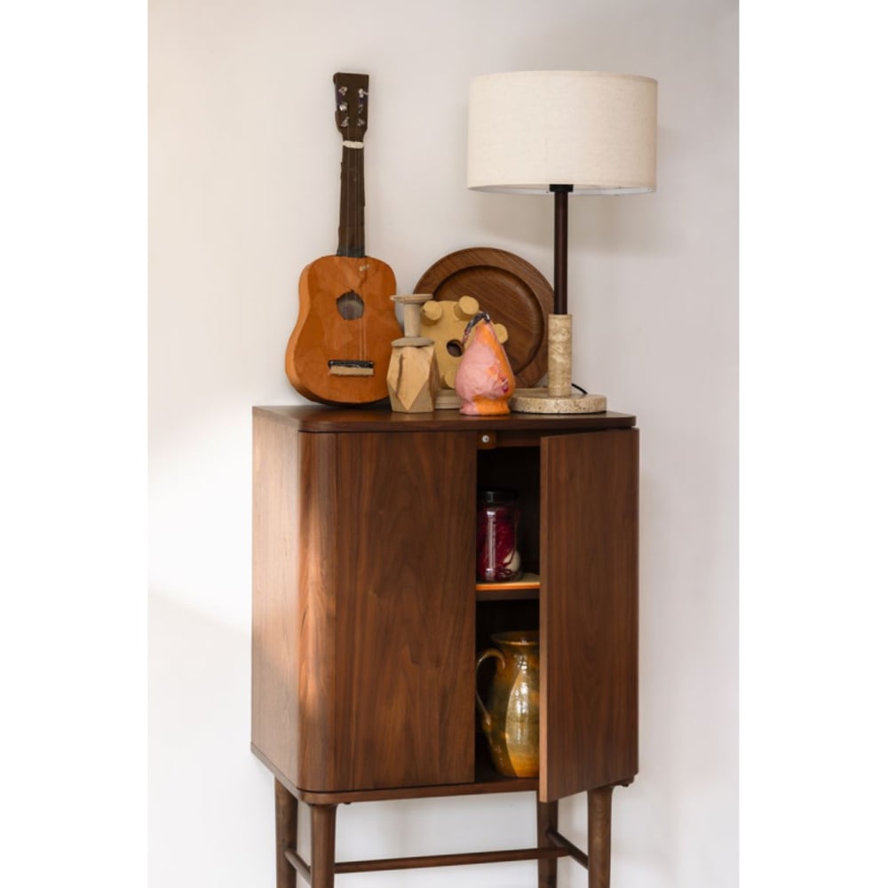 Lampe design en bois beige — vue 4