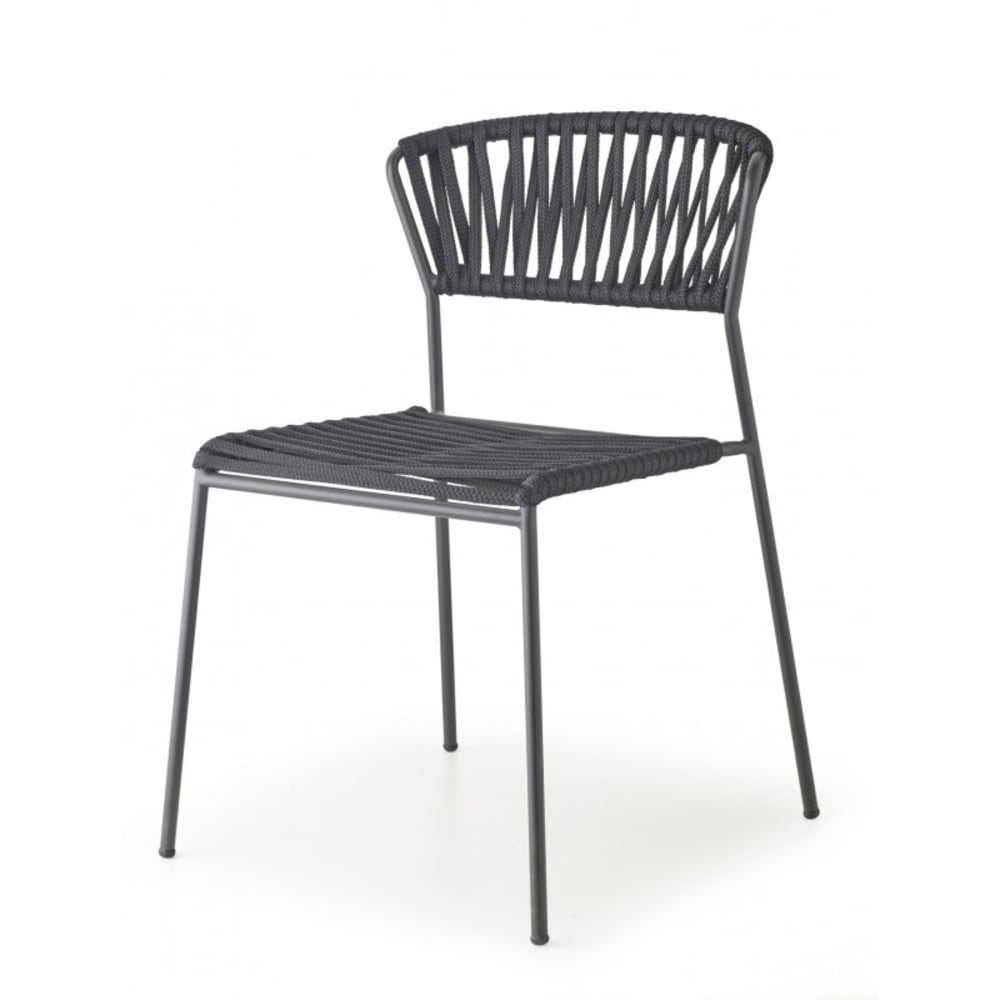 Lot de 2 chaises de jardin en polyester noir