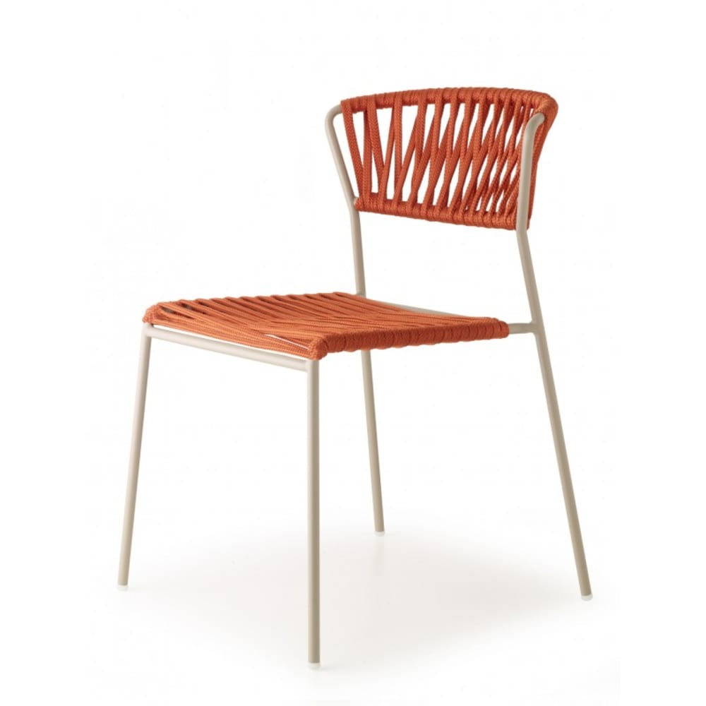 Lot de 2 chaises de jardin en polyester orange