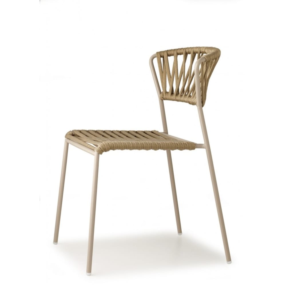 Lot de 2 chaises de jardin en polyester beige