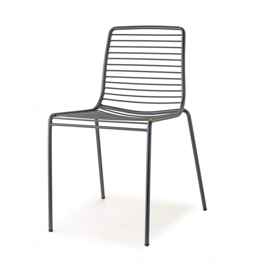 Lot de 2 chaises de jardin en métal gris