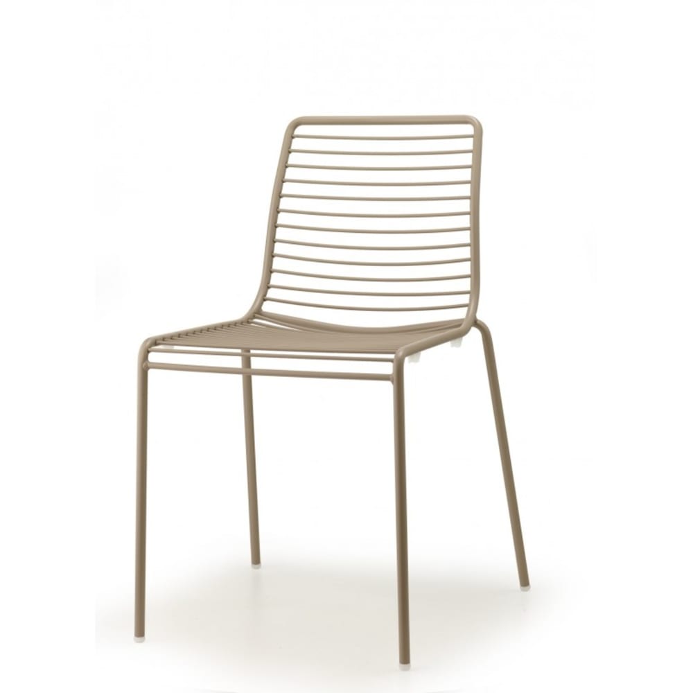 Lot de 2 chaises de jardin en métal beige