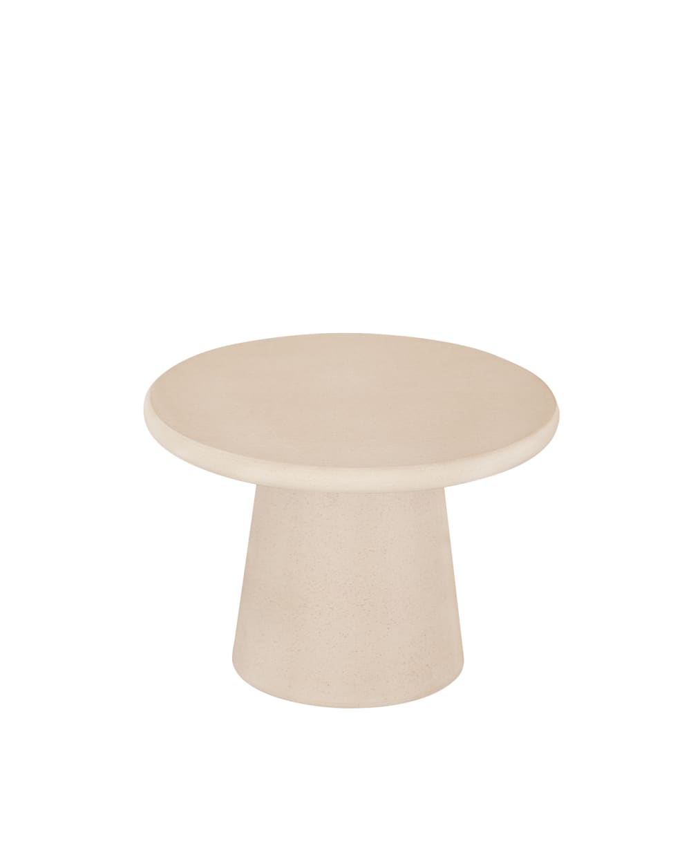 Table basse ronde en microciment beige 80x43cm