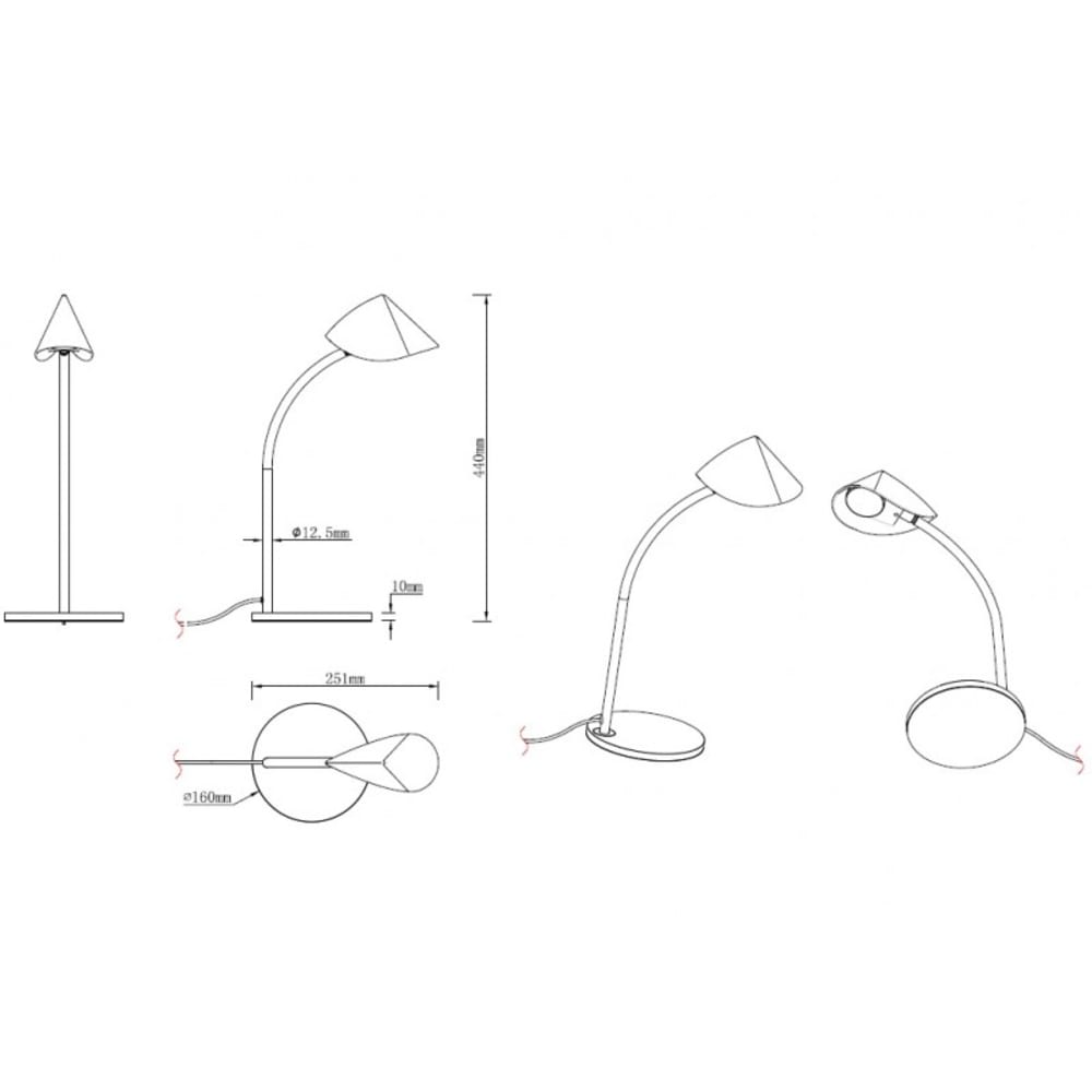 Lampe design en métal noir — vue 4