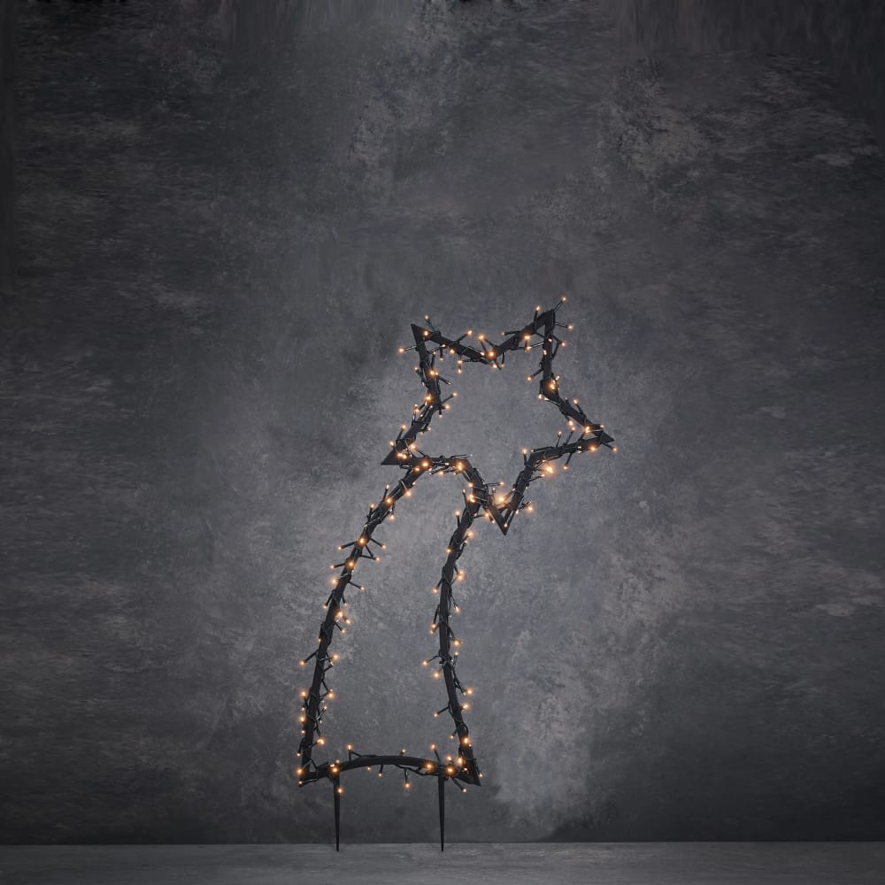 Piquet de jardin de Noël Blanc chaud Fer H77xl1xL35cm