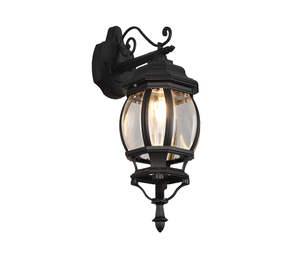 Trio Lighting Applique extérieure elvo 1x e27 ip44 noir mat aluminium - 206960132 style contemporain - Fonte