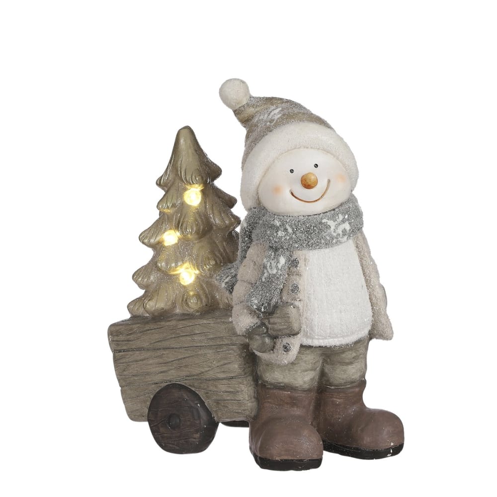 Figurine lumineuse de noël gris plastique h40.5xl20xl31.5cm Figurine lumineuse de noël gris plastique h40.5xl20xl31.5cm