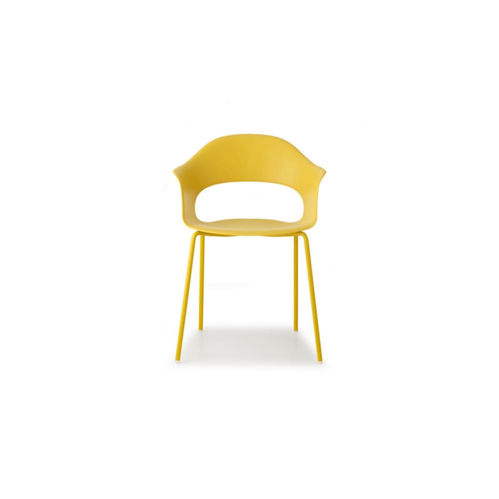 Chaise design en technopolymère jaune