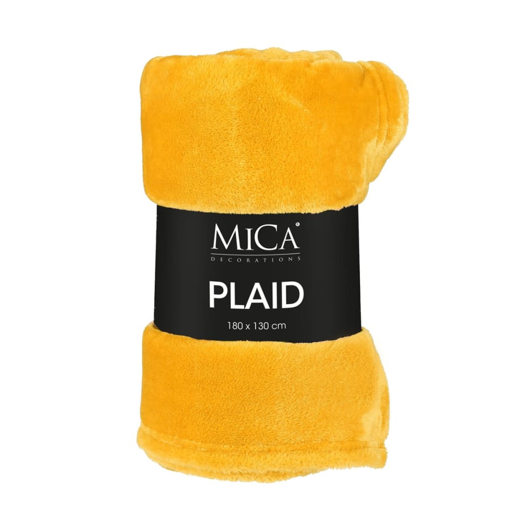 Plaid jaune polyester h1xl130xl180cm