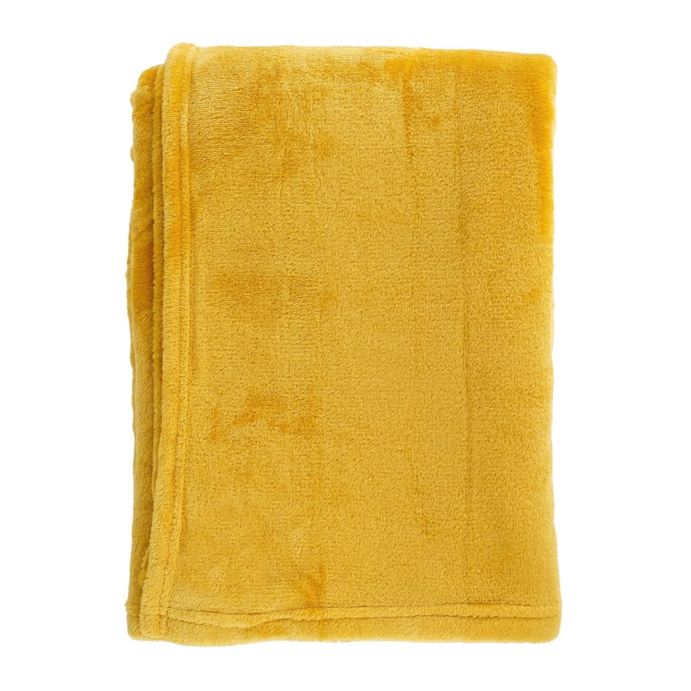 Plaid Mica Gelb Polyester H1xB130xL180cm - Maisons Du Monde