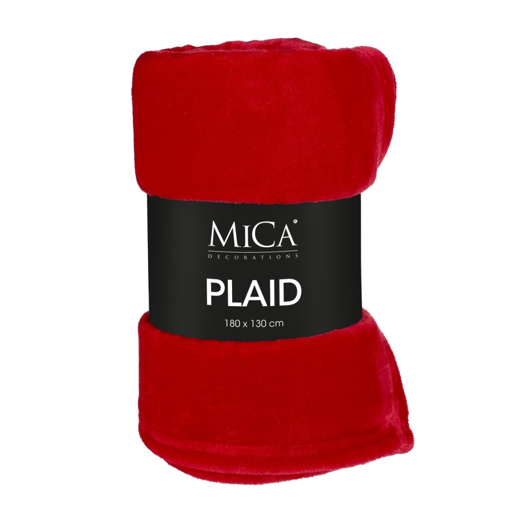 Plaid rouge polyester h1xl130xl180cm