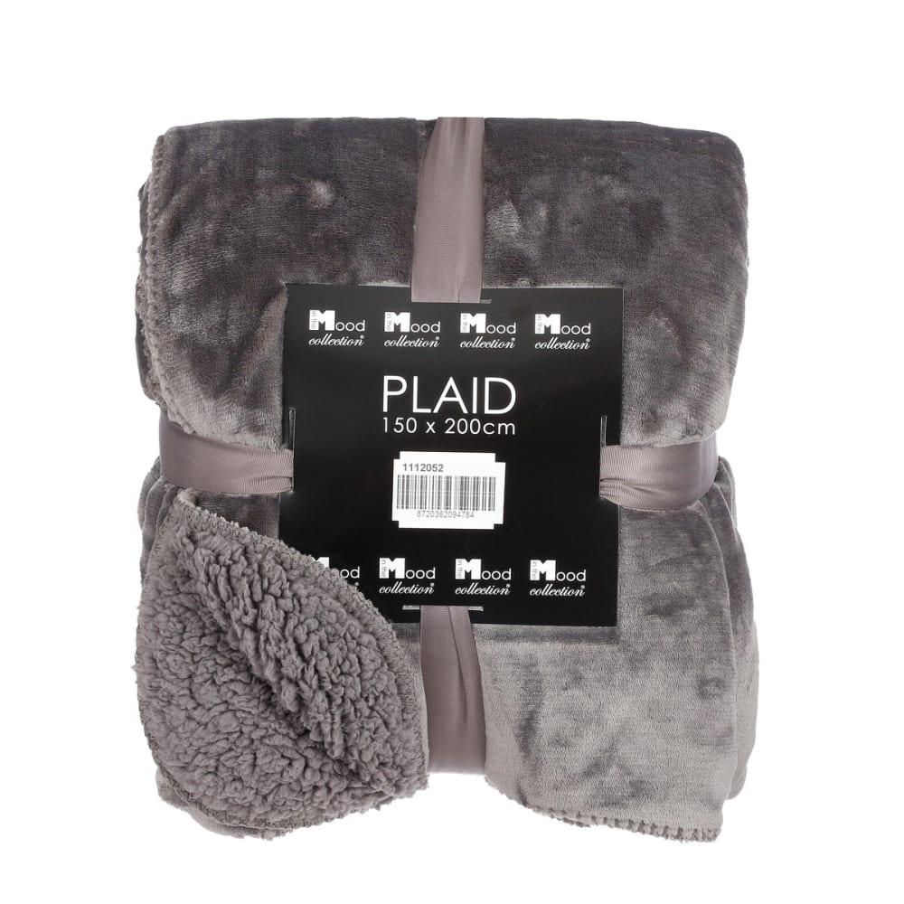 Plaid anthracite polyester h1.5xl150xl200cm