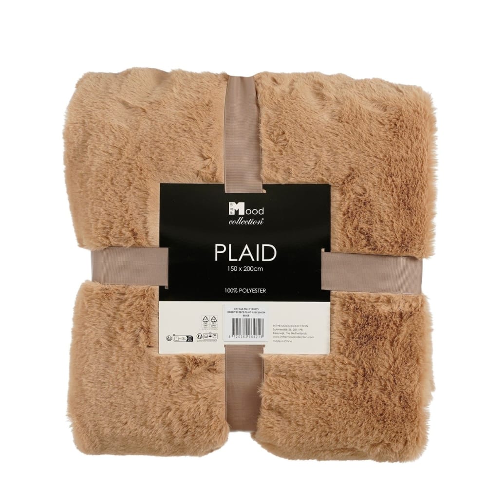 Plaid beige polyester h2xl150xl200cm Plaid beige polyester h2xl150xl200cm
