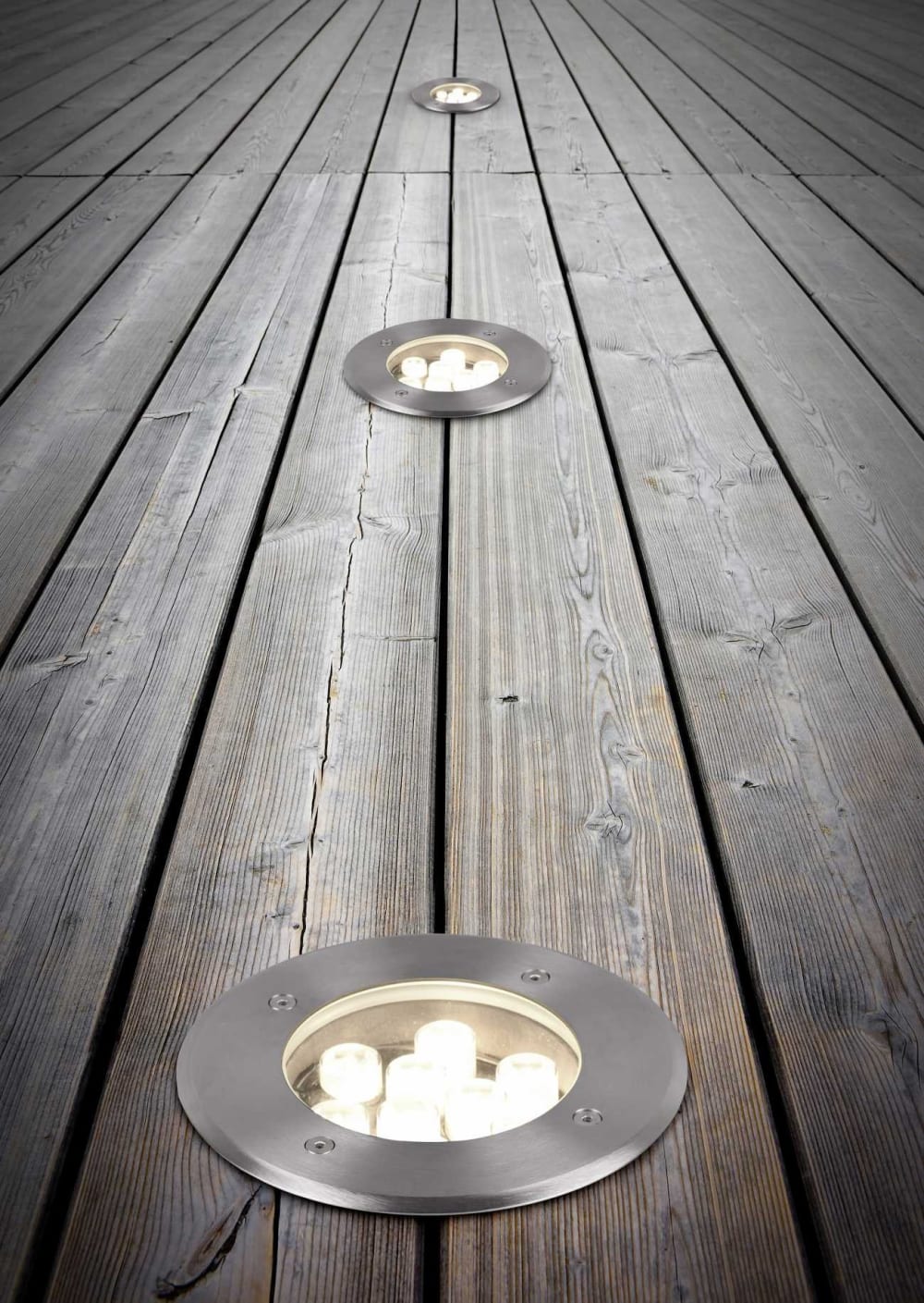 Luminaires de jardin en métal gris