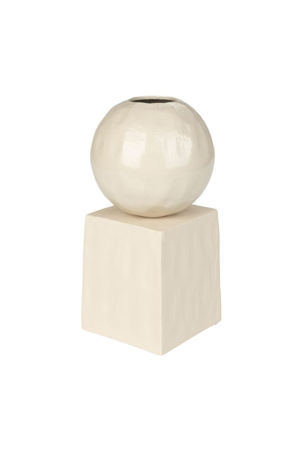Vase et Pot en métal blanc
