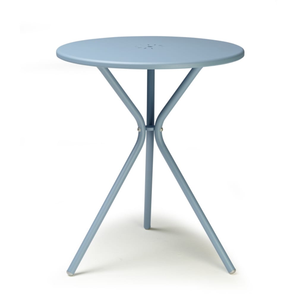 Table de jardin en métal bleu