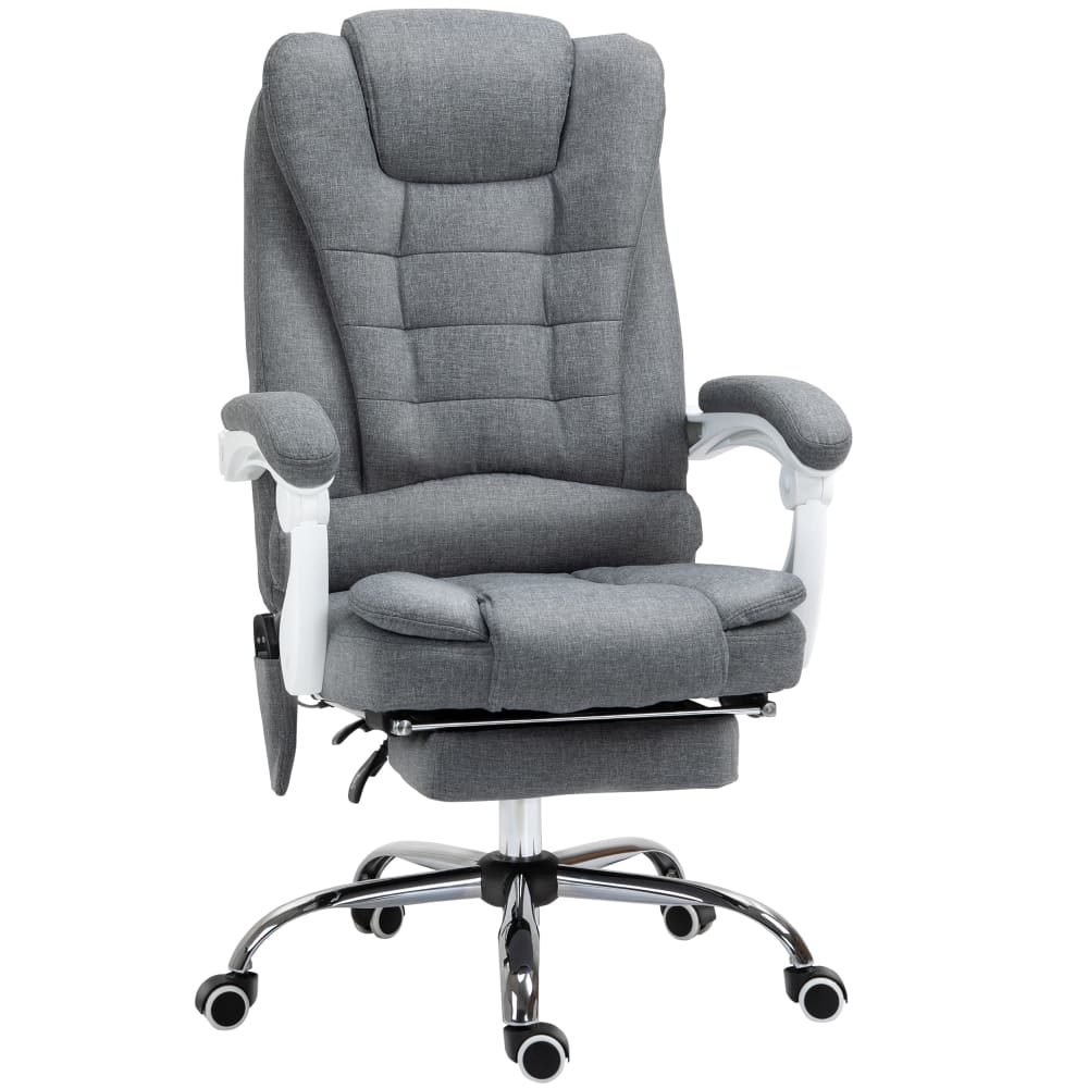 Vinsetto Massage-Heiz-Kipp-Bürostuhl, Graustoff style modern Grau Pes - Polyester