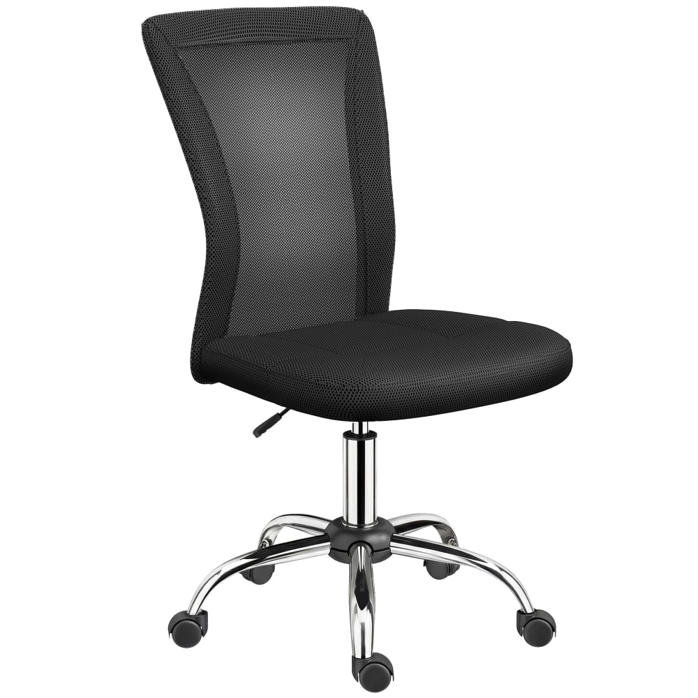 Chaise de bureau ergonomique réglable piètement chromé maille noir