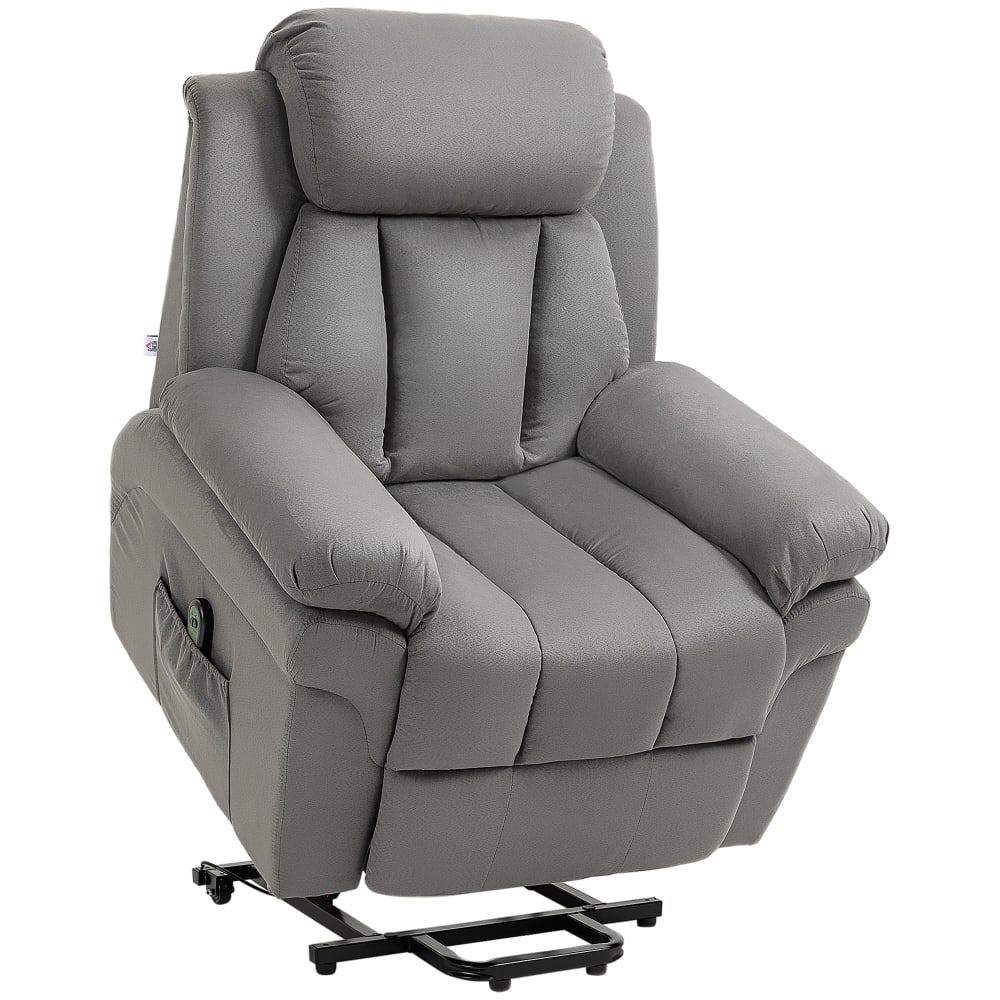 Fauteuil releveur inclinable repose-pied ajustable tissu gris — Beyit