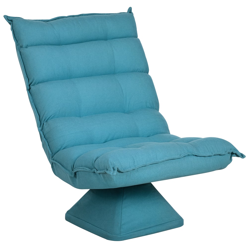 Fauteuil relax grand confort pivotant inclinable tissu turquoise