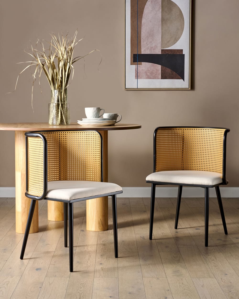 Lot de 2 chaises de salle à manger en métal noir 52x75cm